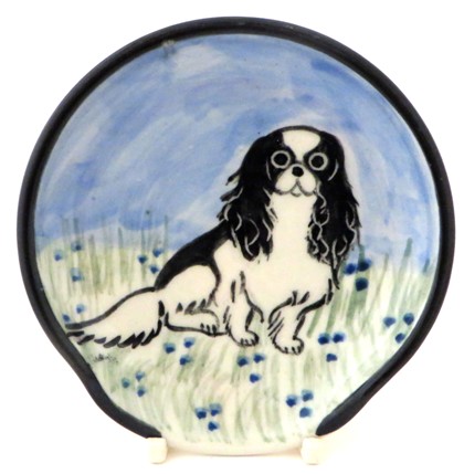 Japanese Chin Black and White -Deluxe Spoon Rest - Click Image to Close